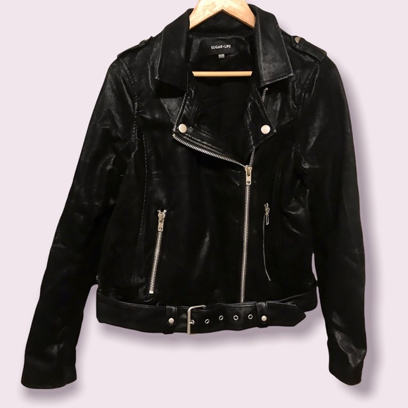 Sugarlips Women’s Black Have Mercy Moto Jacket, Size: M - Picture 1 of 9